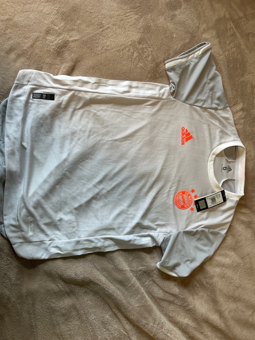 RARE Adidas FC Bayern München GK Jersey White Ice Grey Orange HEAT.RDY NWT